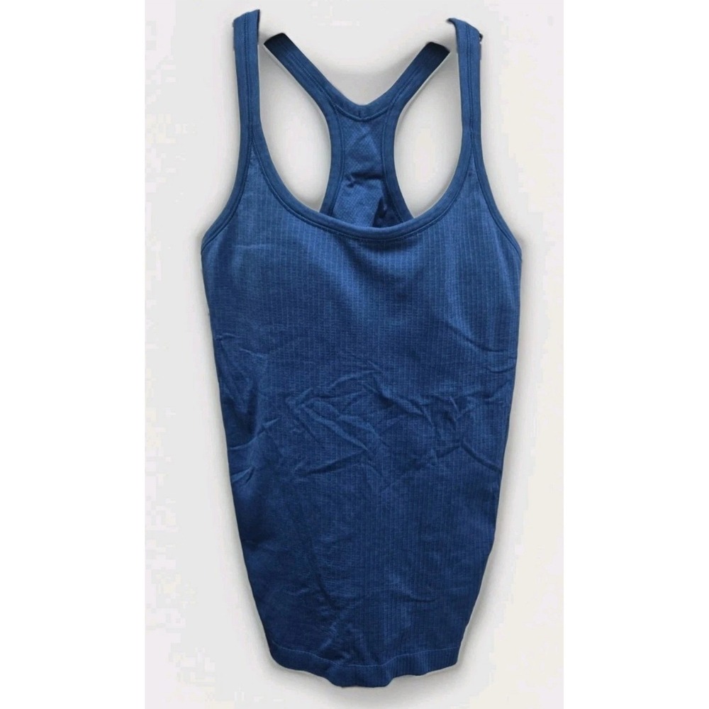 Lululemon Ebb to Street Tank Top Blue Ribbed Racerback Size 8